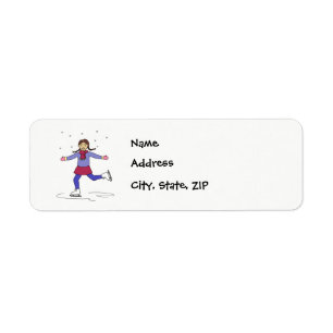 Etiqueta Figura patinador da menina do patinagem no gelo