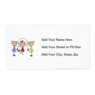 Etiqueta Figura Stick Irls - Corda de jumping