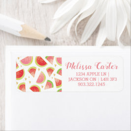 Etiqueta Filas de Watermelon de Verão e Dourado padrão card