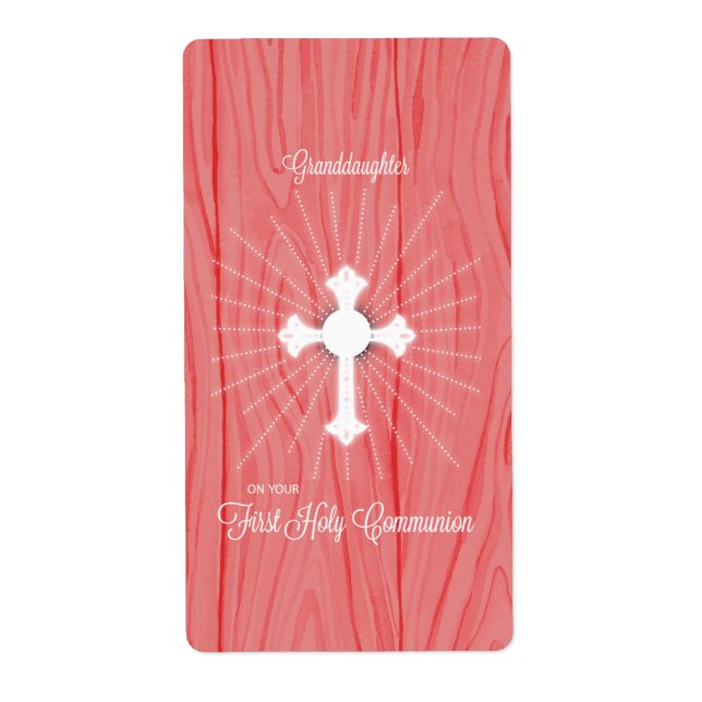 Etiqueta Filha Primeira Comunhão, Cruz e Rays (Frente)