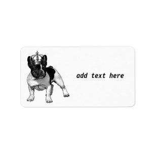 Etiqueta Filhote de cachorro bonito Boston Terrier W/Crown