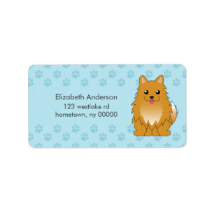 Etiqueta Filhote de cachorro de Pomeranian dos desenhos