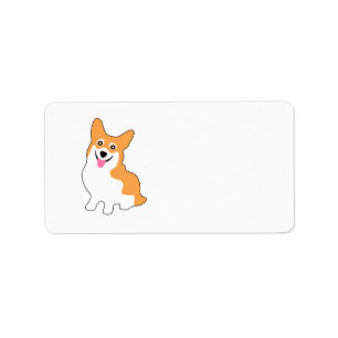 Etiqueta Filhote de cachorro de sorriso pequeno bonito do
