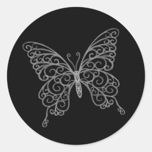 Etiqueta filigrana da borboleta