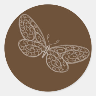 Etiqueta filigrana da borboleta