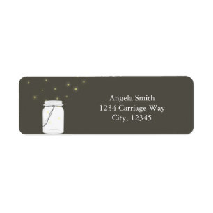 Etiqueta Fireflies Mason Jar Rustic Return Address Labels