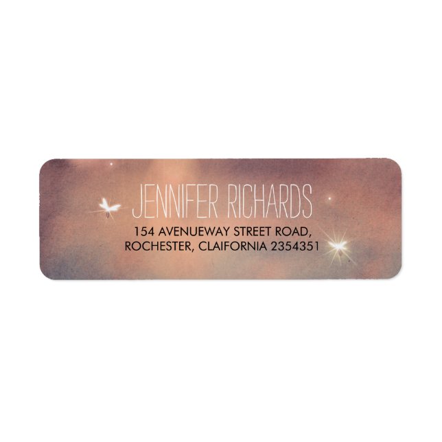 Etiqueta Fireflies Wedding Rustic (Frente)