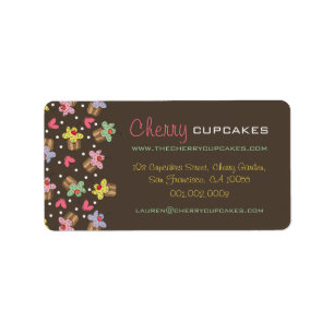 Etiqueta Fita de Panificação de Cupcakes de Cereja Doce
