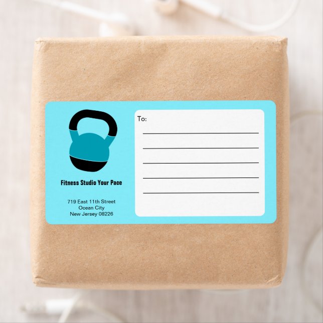 Etiqueta Fitness Kettlebell Electric-Blue Black Shipping (Insitu)