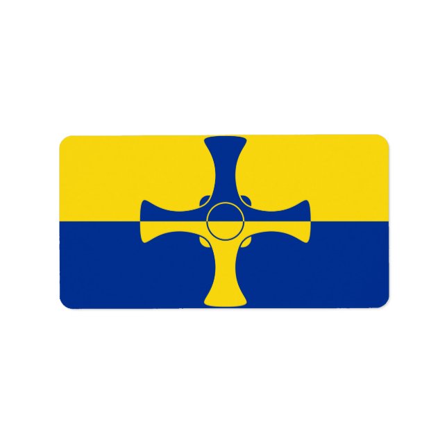 Etiqueta Flag of County Durham, England Labels (Frente)