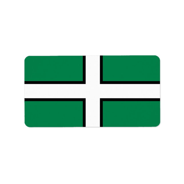Etiqueta Flag of Devon County, England Labels (Frente)