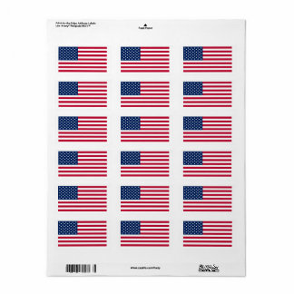 Etiqueta Flag of United States custom-cut