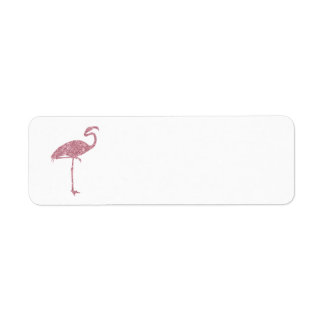 Etiqueta Flamingo Flamingo Faux Glitter Flamingos Tropical 