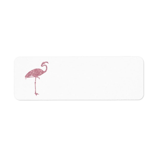 Etiqueta Flamingo Flamingo Faux Glitter Flamingos Tropical  (Frente)