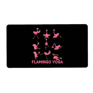 Etiqueta Flamingo Meditação Flamingo Yoga Pose