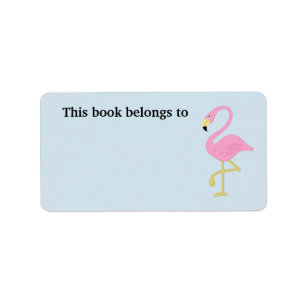 Etiqueta Flamingo Rosa Este Livro Pertence A
