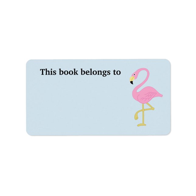 Etiqueta Flamingo Rosa Este Livro Pertence A (Frente)