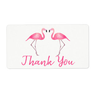 Etiqueta Flamingos Rosa Tropical Agradecem - Casamento Pra