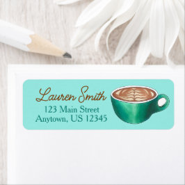 Etiqueta Flat White Latte Cappucccino Café Compro House Caf