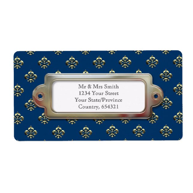 Etiqueta Fleur de lis (Dourado) (Frente)