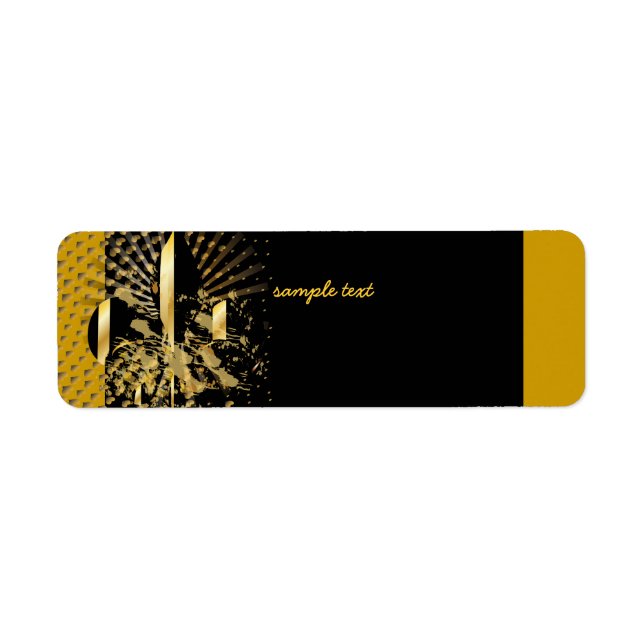 Etiqueta Fleur de lis Dourado preto (Frente)