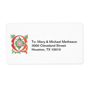 Etiqueta Fleur-de-lis Q Monograma