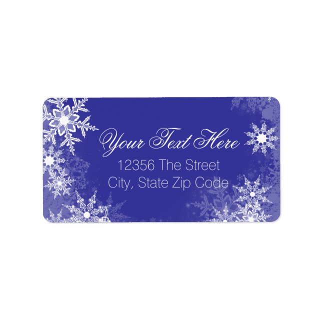 Etiqueta Floco de neve azul (Frente)