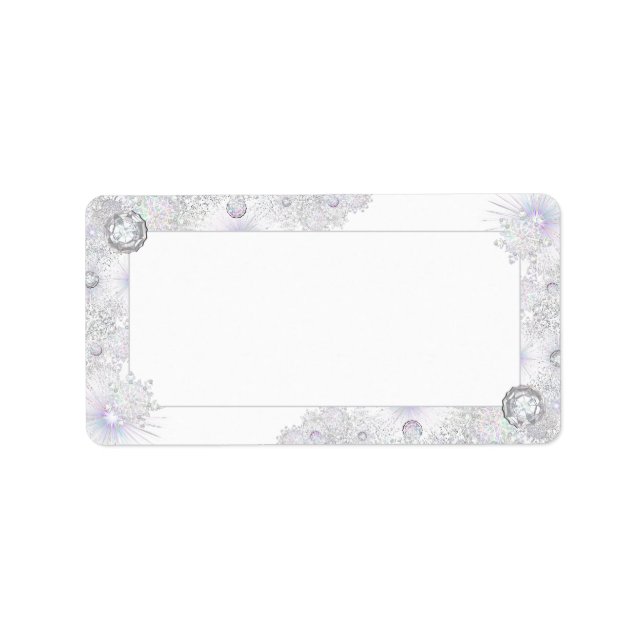 Etiqueta Floco de neve azul-gelo (Frente)