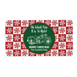 Etiqueta Floco de neve da moto de Feliz Natal