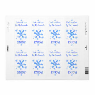 Etiqueta Floco de Neve FEITO COM AMOR Personalize NOME