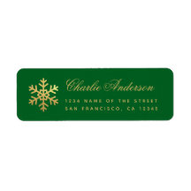Floco de Neve Verde Dourado Falso Script Elegante 