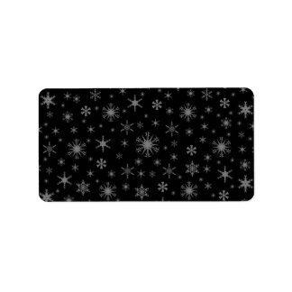 Etiqueta Flocos de neve - Cinzas em preto