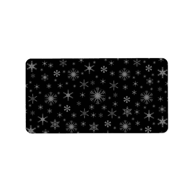 Etiqueta Flocos de neve - Cinzas em preto (Frente)