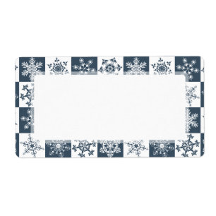 Etiqueta Flocos de neve de Natal Elegante Verde de inverno