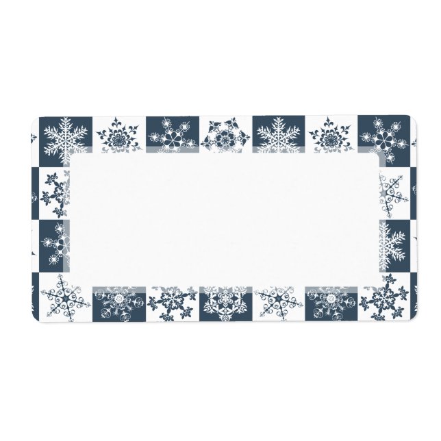 Etiqueta Flocos de neve de Natal Elegante Verde de inverno (Frente)