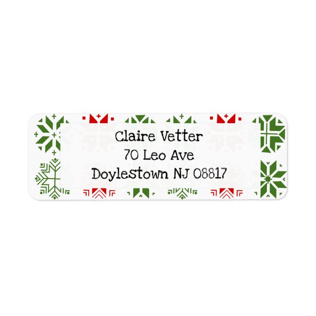 Etiqueta Flocos de neve escandinavos (Frente)