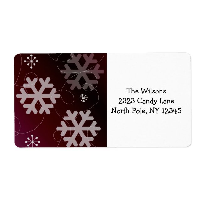 Etiqueta Flocos de neve festivos (Frente)