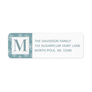 Etiqueta Flocos de neve monogramas de inverno