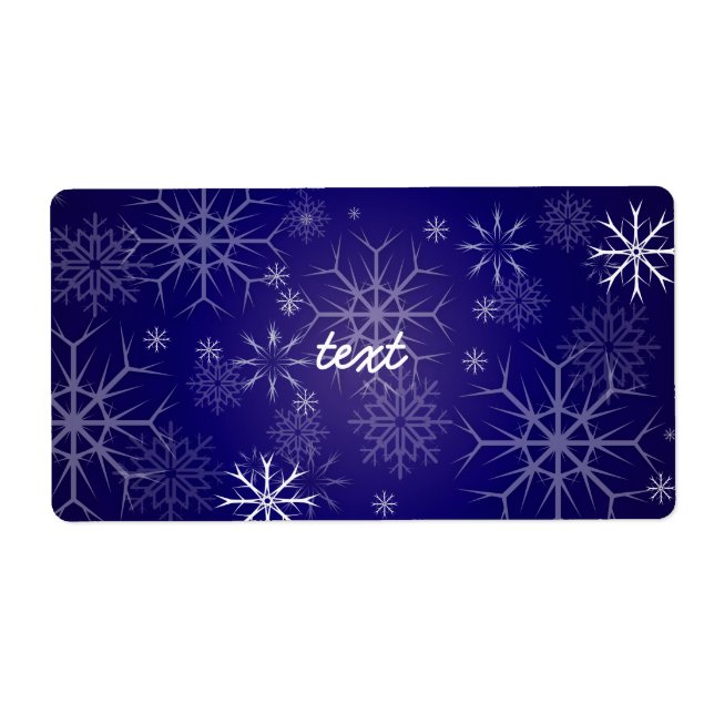 Etiqueta Flocos de neve PixDezines Branco + Azul (Frente)