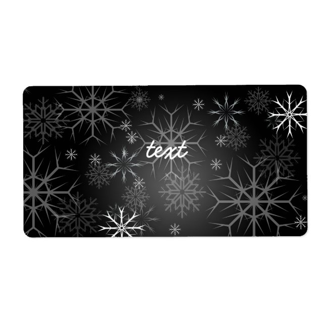 Etiqueta Flocos de Neve PixDezines Branco + Preto (Frente)