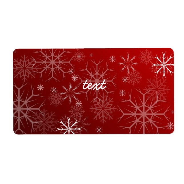 Etiqueta Flocos de Neve PixDezines Branco + Vermelho (Frente)