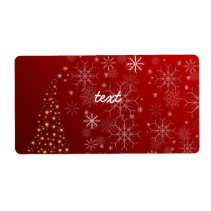 Etiqueta Flocos de Neve PixDezines Branco + Vermelho