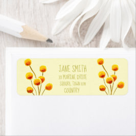 Etiqueta Flor australiana nativa Billy Button