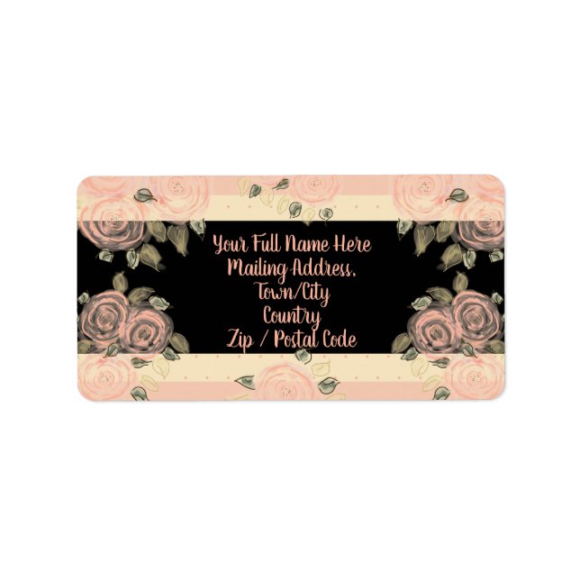 Etiqueta Flor Com Design Rosa Rosa Rosa (Frente)