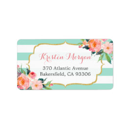 Etiqueta Flor Cor de Água Cor de Rosa Rosa Moderna