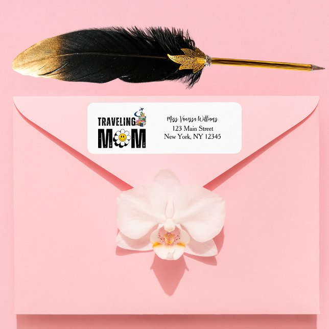 Etiqueta Flor da Mãe, Viagem de Diversão, Personalizado (Criador carregado)