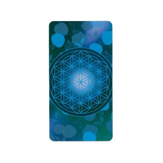 Etiqueta flor da vida, chakra,zen,geométrico sagrado,