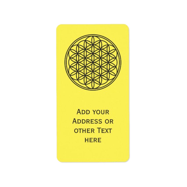 Etiqueta FLOR DA VIDA - Símbolo de Geometria Sagrado 1 (Frente)