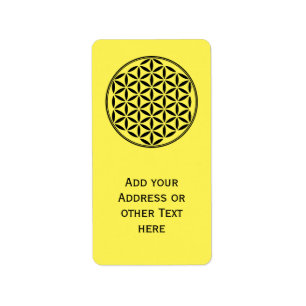 Etiqueta FLOR DA VIDA - Símbolo de Geometria Sagrado cheio 