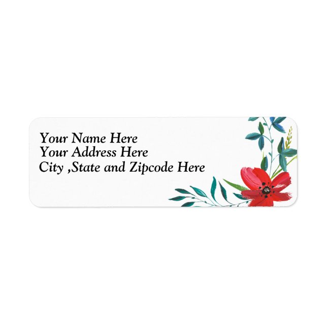 Etiqueta Flor de Aquarela (Frente)